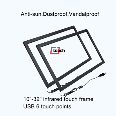 Parlama Önleyici 32 İnç Ir Dokunmatik Ekran Paneli Vandalproof 3mm Temperli Cam