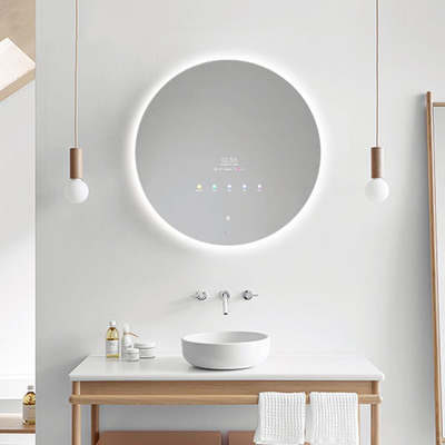 10.1'' Dokunmatik Akıllı Ayna, IP65 PCAP Yuvarlak Led Banyo Aynaları