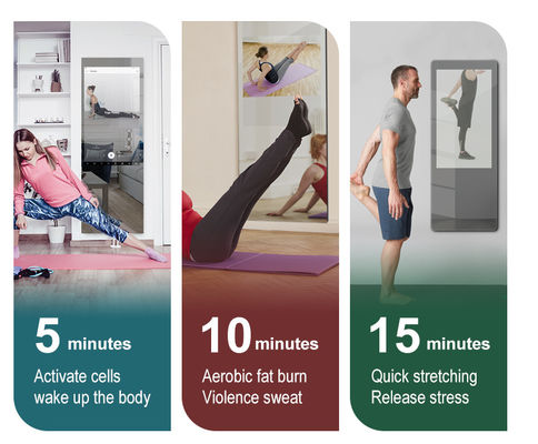 32 inç Dokunmatik Akıllı Ayna, 350cd / m2 Etkileşimli Ev Spor Salonu Aynası