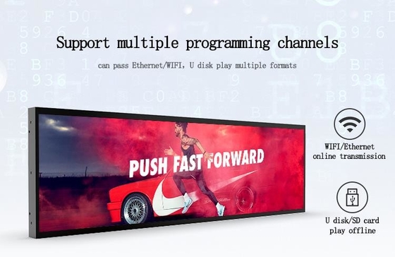 1920X380 Çözünürlük Gerilmiş Bar Lcd Ekran reklam için 19.1 İnç