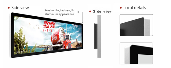 28 inç Gerilmiş Çubuk LCD Monitör 700 nit 1920x578 Çözünürlük